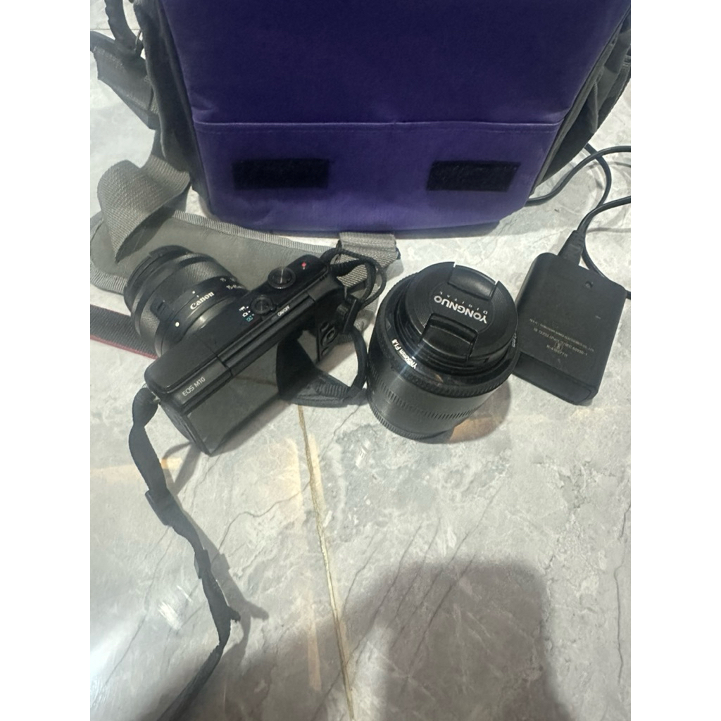 canon m10 beserta lensa fix