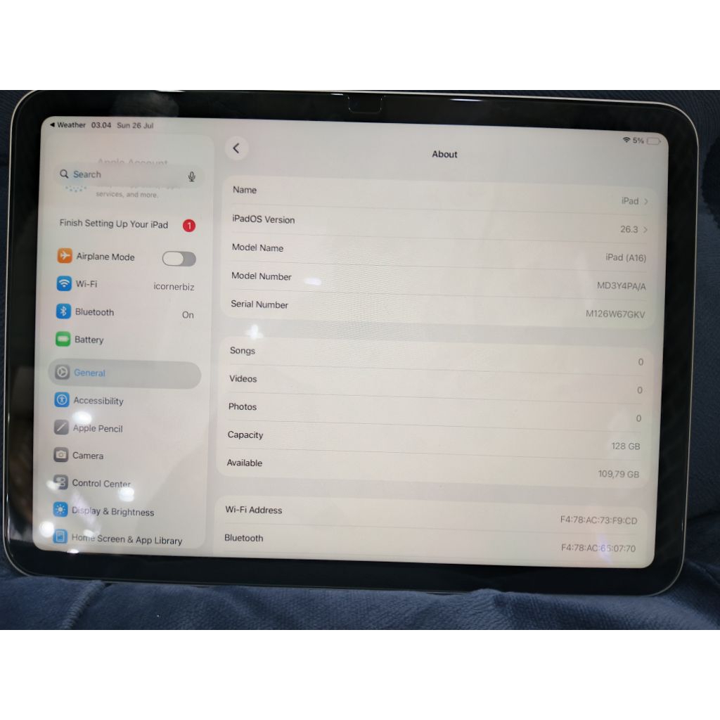 ipad gen 11 128 ibox second like new