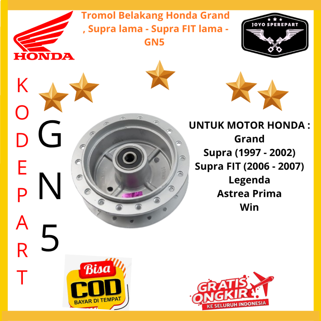 Tromol Belakang Honda Grand , Supra lama - Supra FIT lama - GN5 sparepart motor