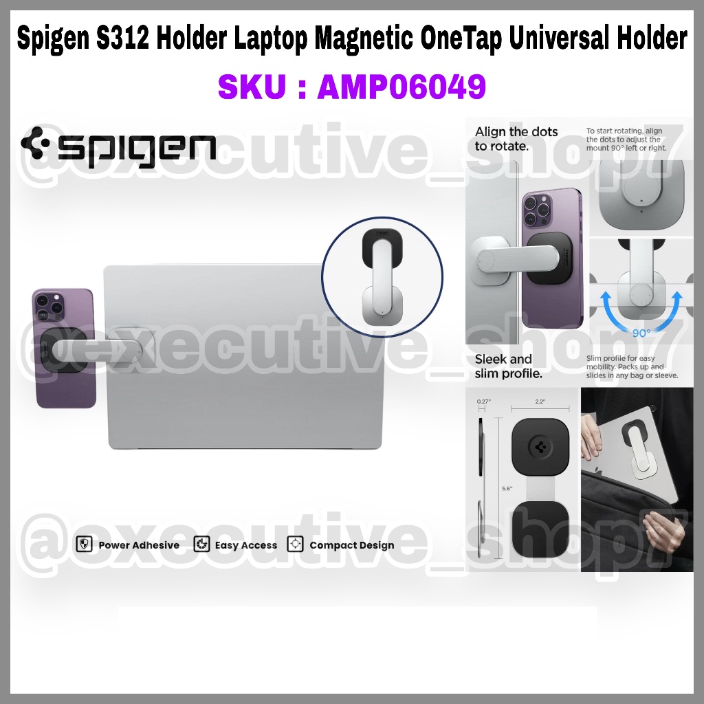 Spigen S312 Holder Laptop Magnetic OneTap Universal Holder - SKU : AMP06049