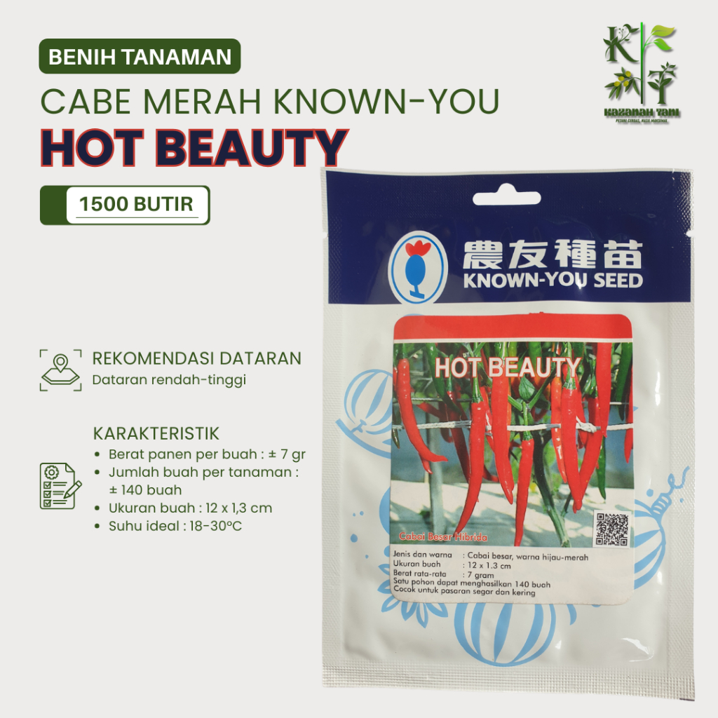 Benih Cabe Merah Hot Beauty 1500 butir - Known-You Seed