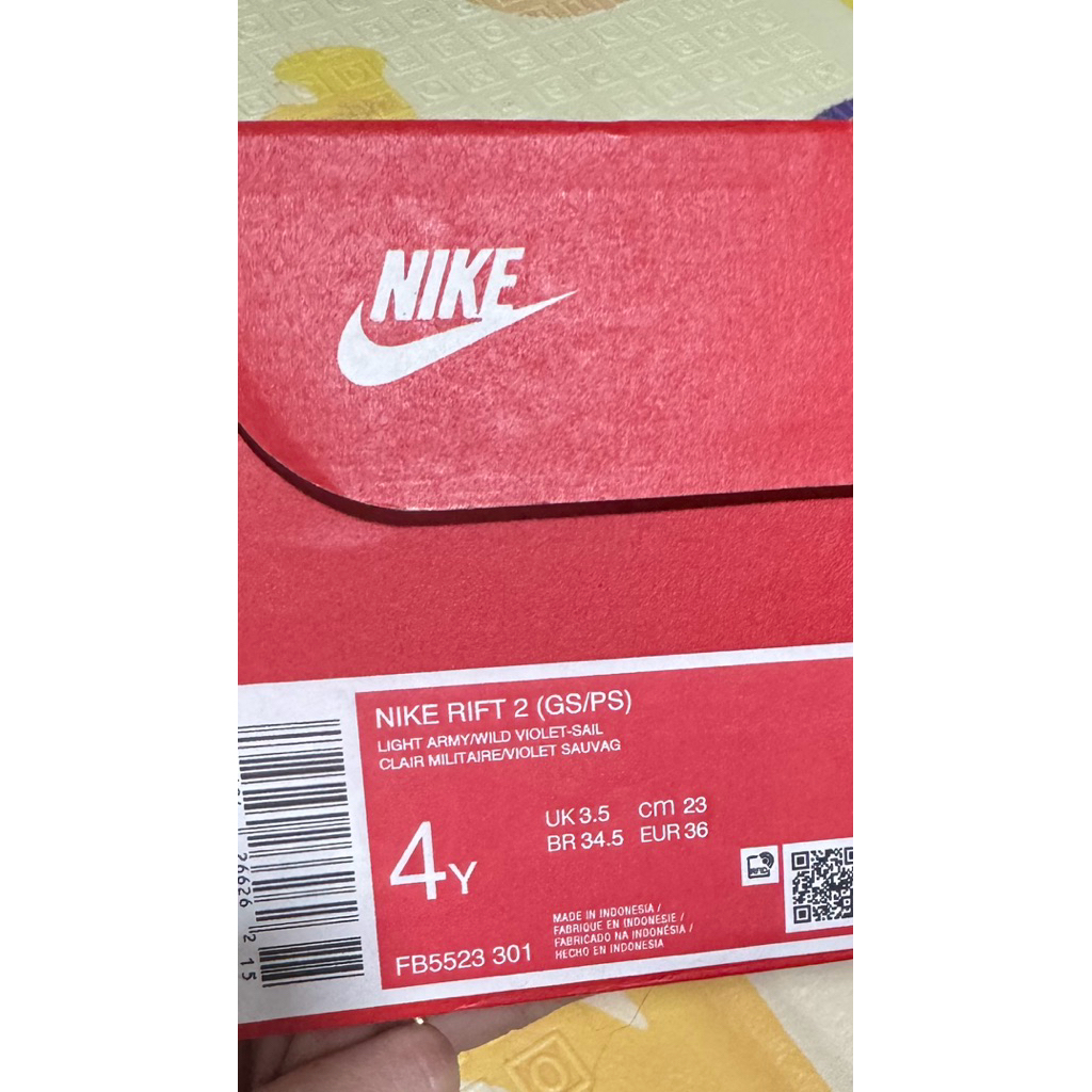 Preloved Nike Air rift 2 light army/wild violet