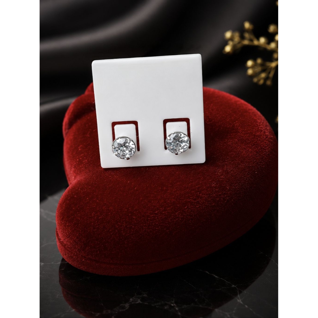 Anting Tusuk / Stud / Giwang Stainless Steel Monel Titanium Besi Putih Baja Putih Diamond Cutting An