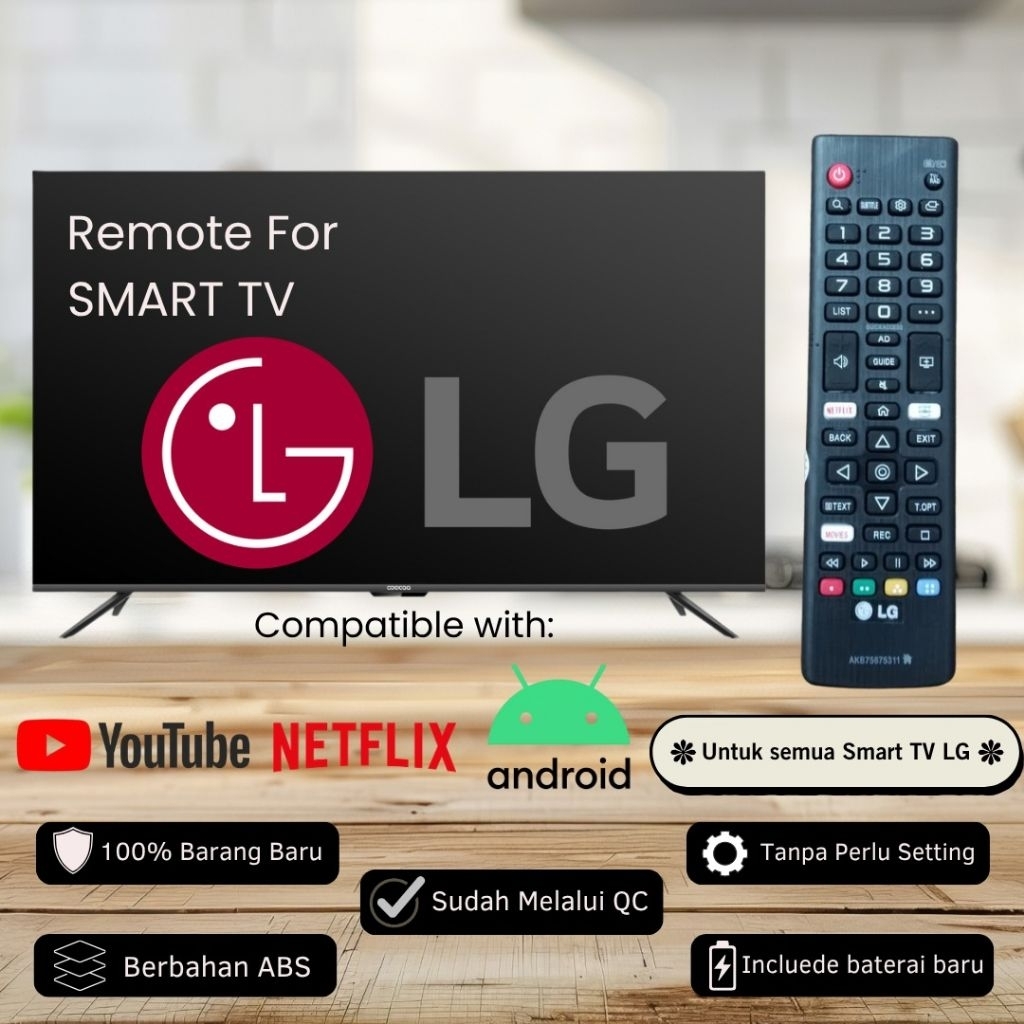 Remote TV LG LCD LED Android Smart TV