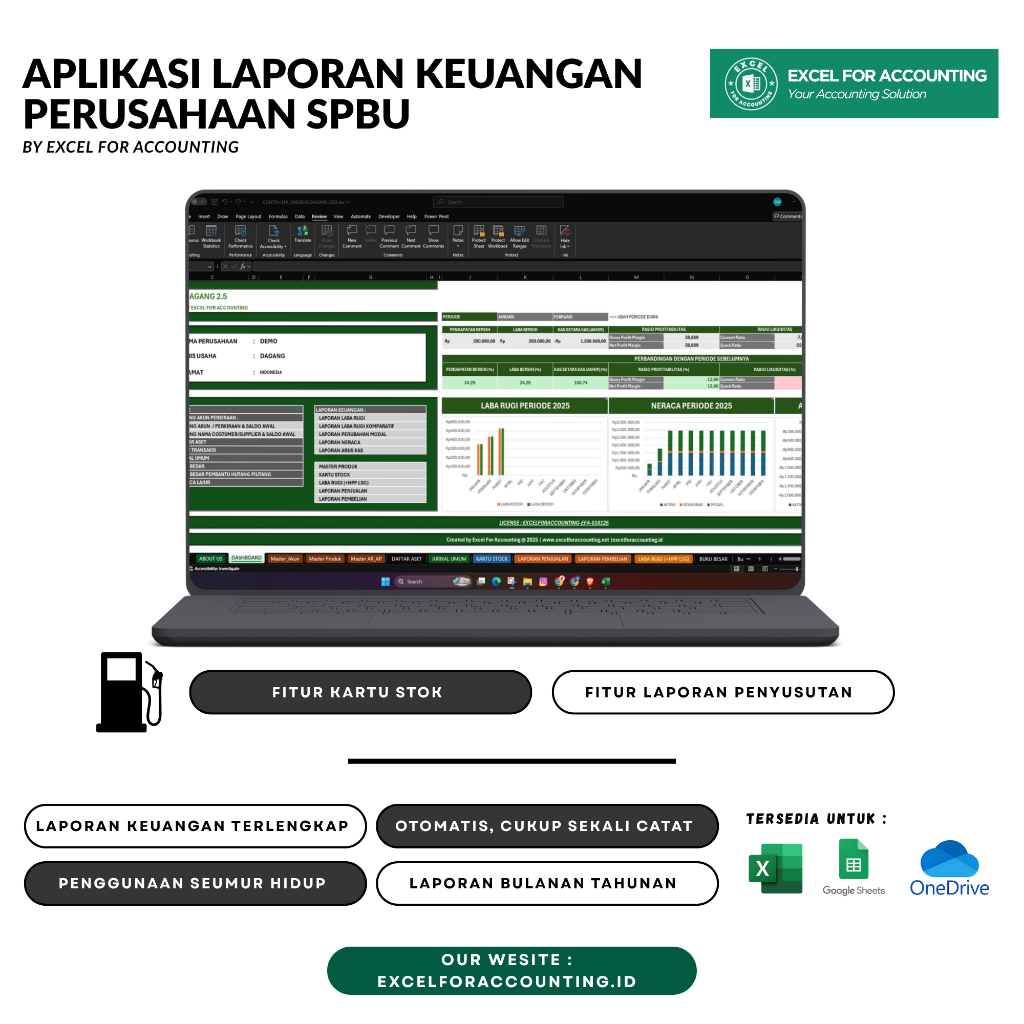 Aplikasi Excel Laporan Keuangan Lengkap untuk Perusahaan  SPBU