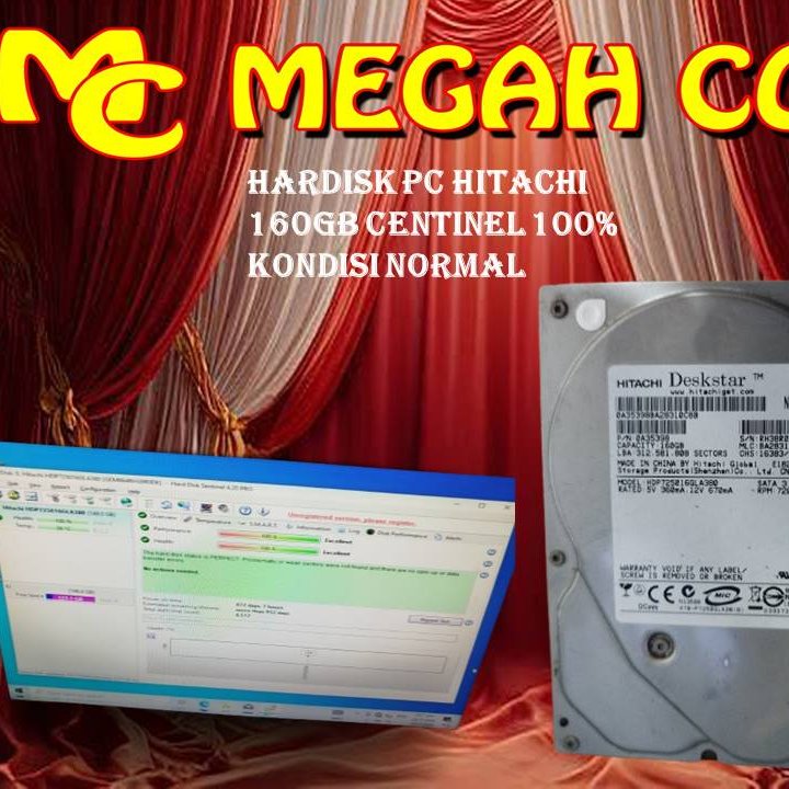 HARDISK PC 160GB HITACHI CENTINEL 100%