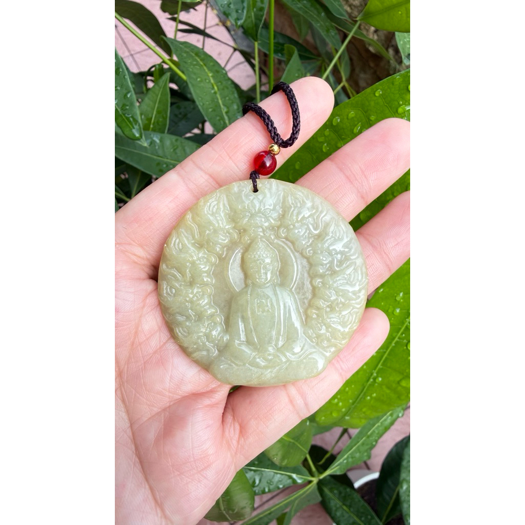 Kalung / Pendant Carving Buddha Giok Asli