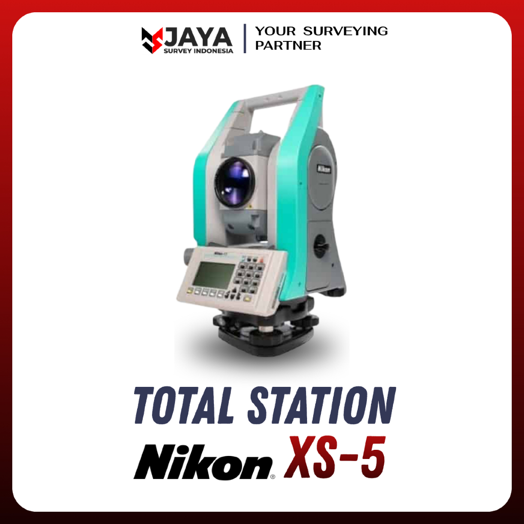 Total Station Nikon XS-5 Series Akurasi Canggih Lengkap Aksesoris Statif Tripod Prisma Polygon Targe