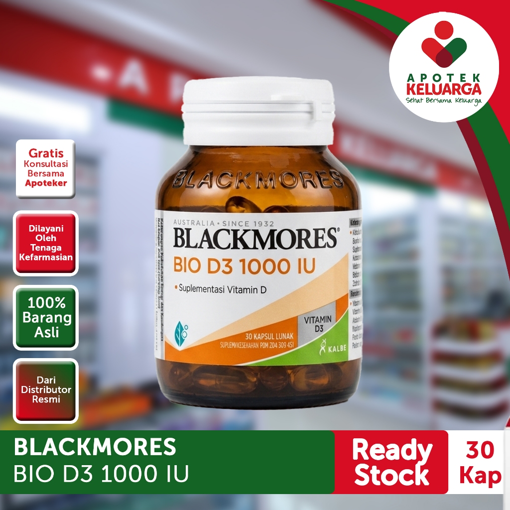 Blackmores Bio D3 1000 IU 30 Kapsul Lunak Suplemen Vitamin D Kapsul Kuning #SuplemenVitaminD#Vitamin