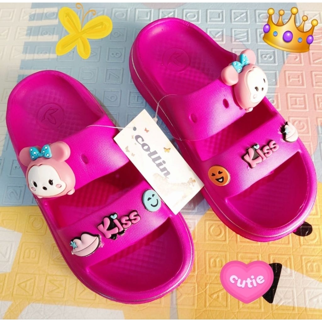 Sandal/selop ban dua anak perempuan model terbaru style fashion Collin  B 7816