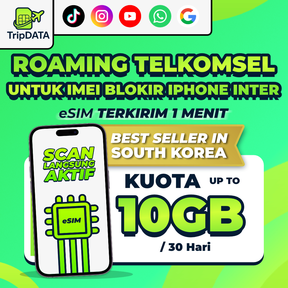 eSIM Roaming Telkomsel Indonesia Kuota Data Internet Roaming | SIM Khusus Sinyal Blokir IPhone Inter