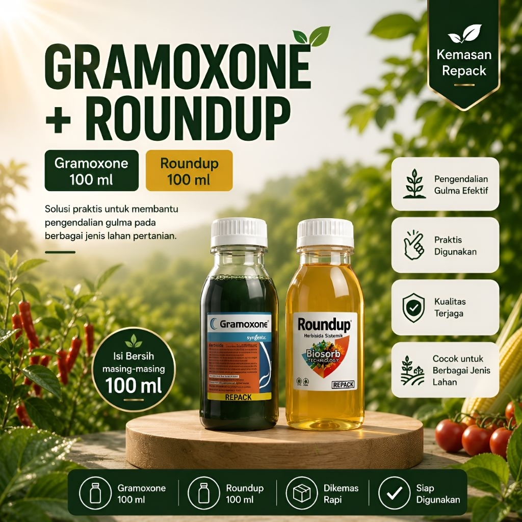 Paket Herbisida Gramoxone 100 ml + Roundup 100 ml