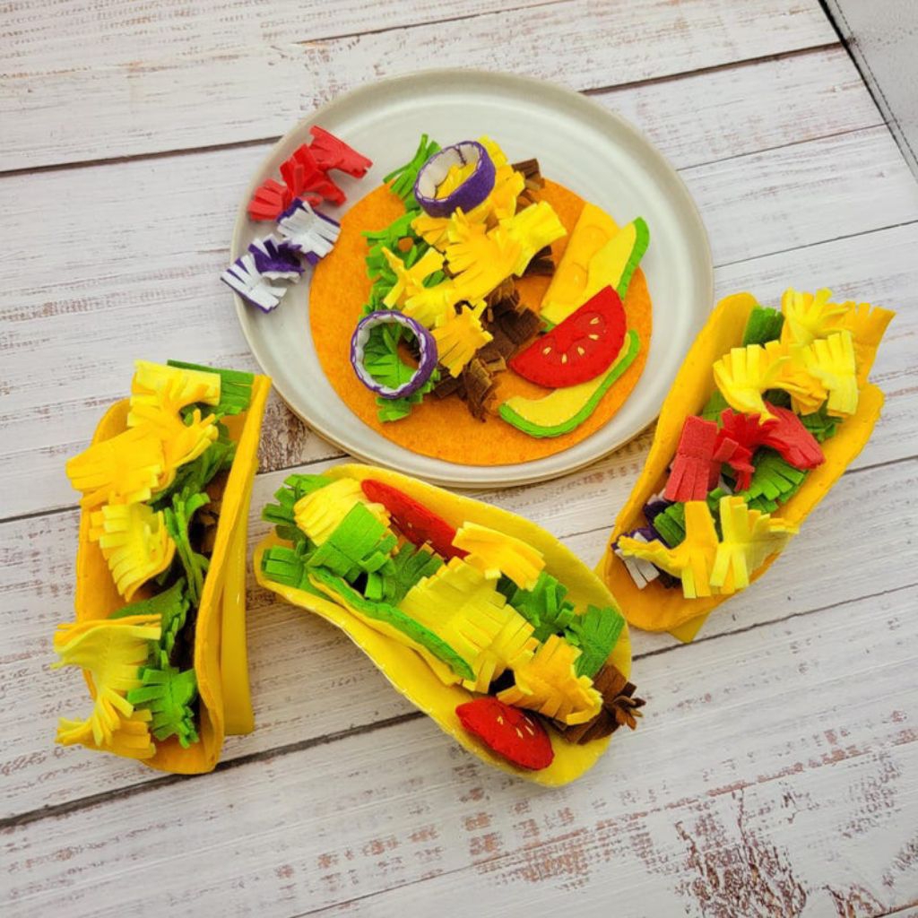 Mainan replika makanan TORTILA TACO/mainan flanel/replika makanan