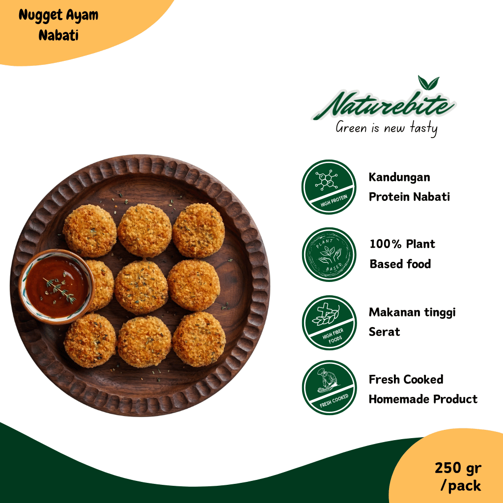 Nugget Nabati / Nugget Plant-based 250 Gram - Vegan, Higienis, Halal, dan Tanpa pengawet