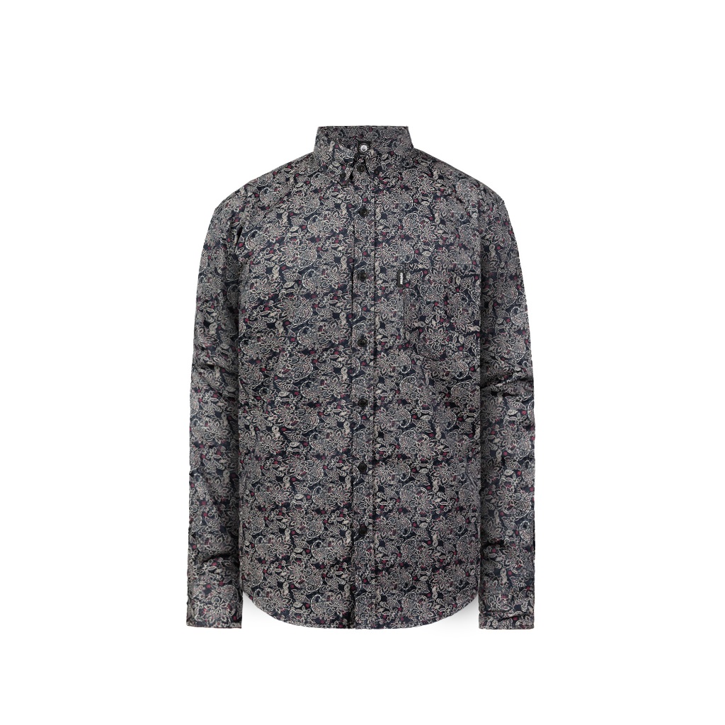 Prung Matheo Paisley Kemeja Batik Warna Gelap