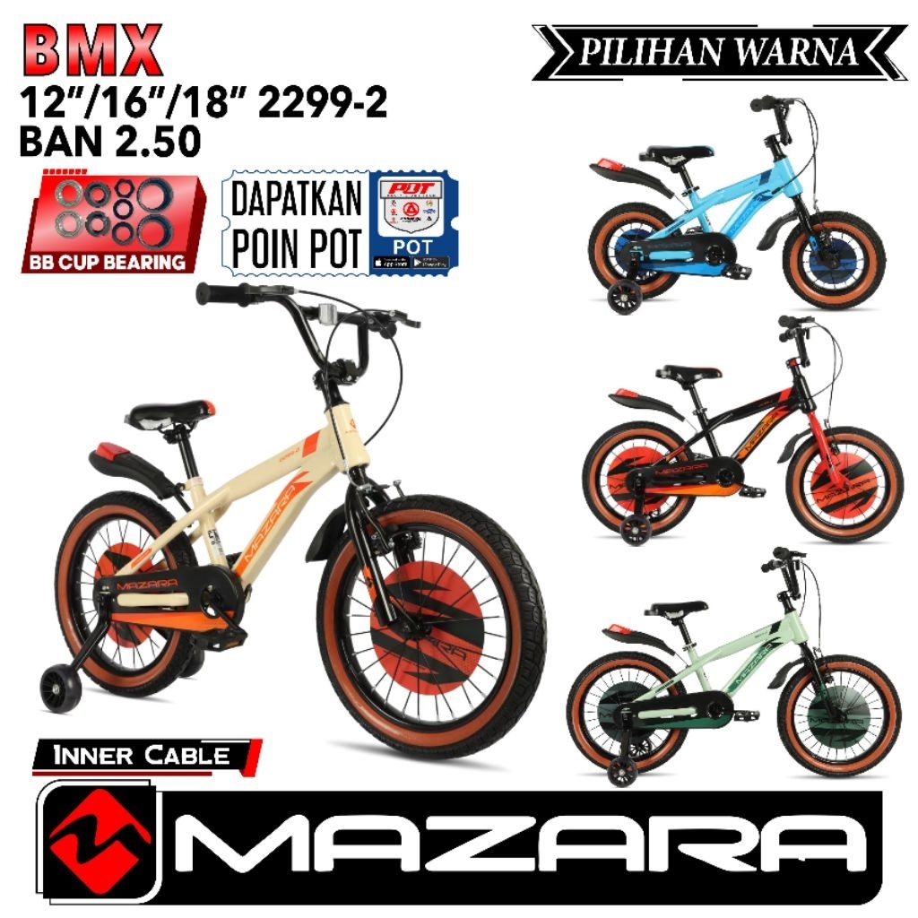 kirim instan sepeda bmx mazara 18 inc ban besar kualitas bagus