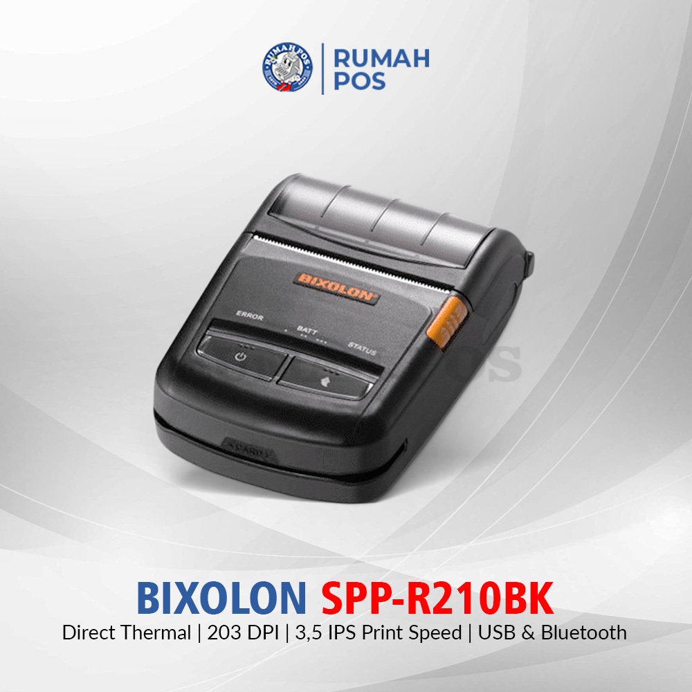 Bixolon Printer Kasir SPP-R210BK Mobile Thermal Receipt 58mm Bluetooth Portabel