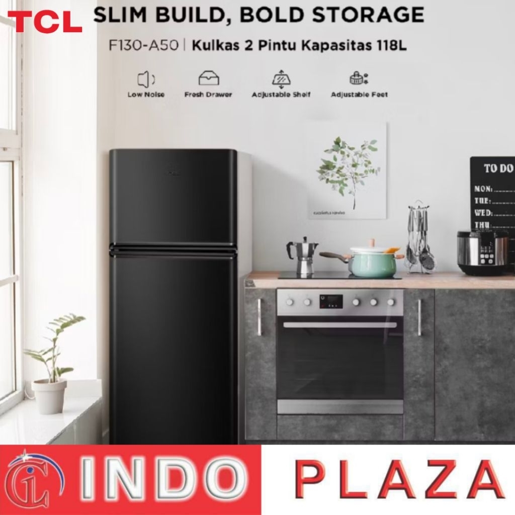 KULKAS TCL 2 Pintu 118 Liter F136-A50 / F130-A50