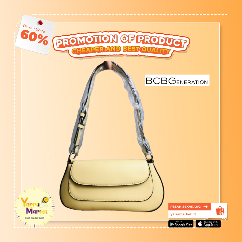 BCBG GENERATION MAX MARA BUTTER YELLOW S SHOULDER BAG {TAS SELEMPANGAN S WARNA BUTTER YELLOW S}