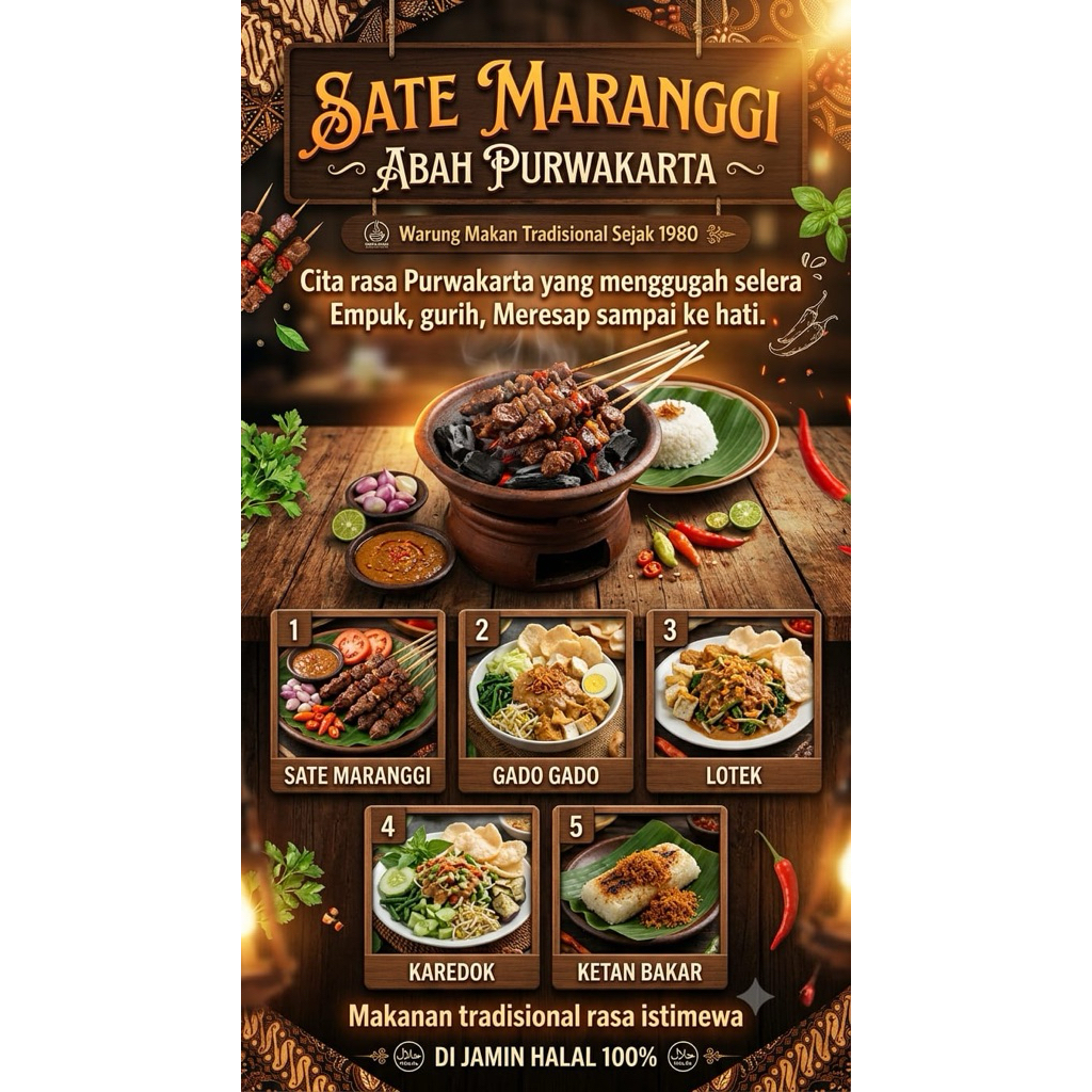 10 tusuk Sate Maranggi daging sapi full tanpa lemak