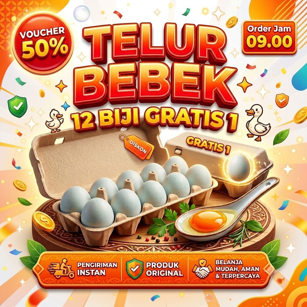Telur bebek mentah - Telur Bebek 10 biji - Kresek