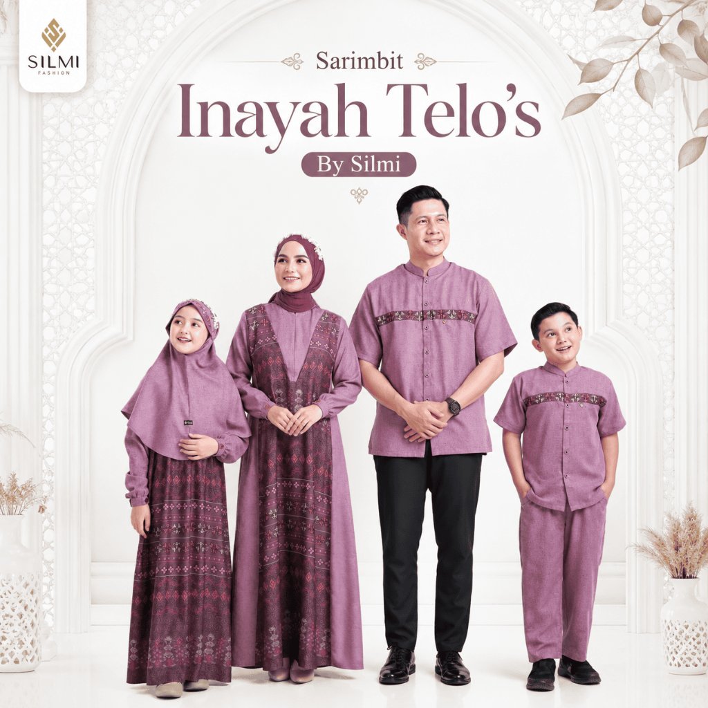 SARIMBIT TERBARU 2024 INAYAH FAMILY PATTERN TELO'S BY SILMI FASHION // SETELAN BAJU SERAGAM KELUARGA
