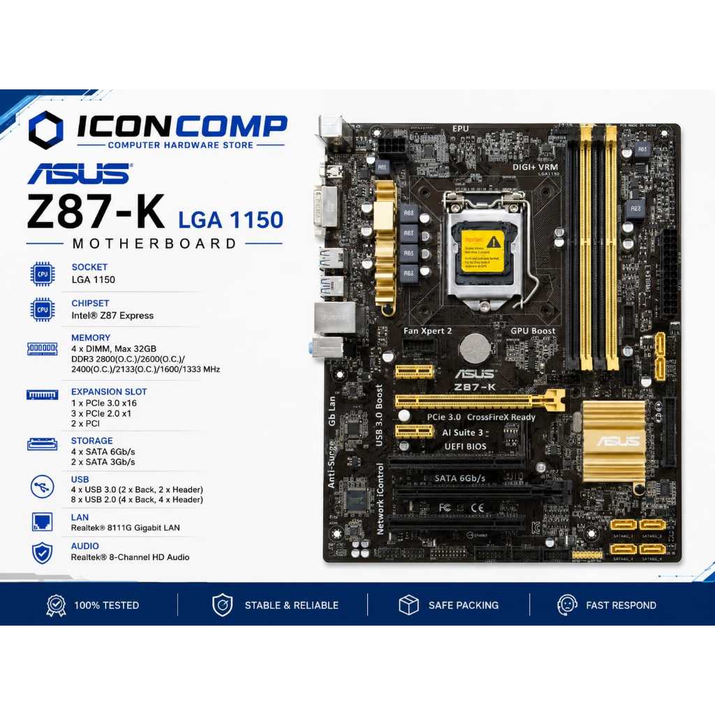 MOTHERBOARD ASUS Z87 K LGA 1150