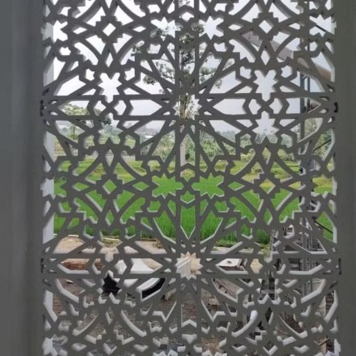 Krawangan GRC Pracetak Ornamen Dinding Luar Rumah Mewah Per Meter