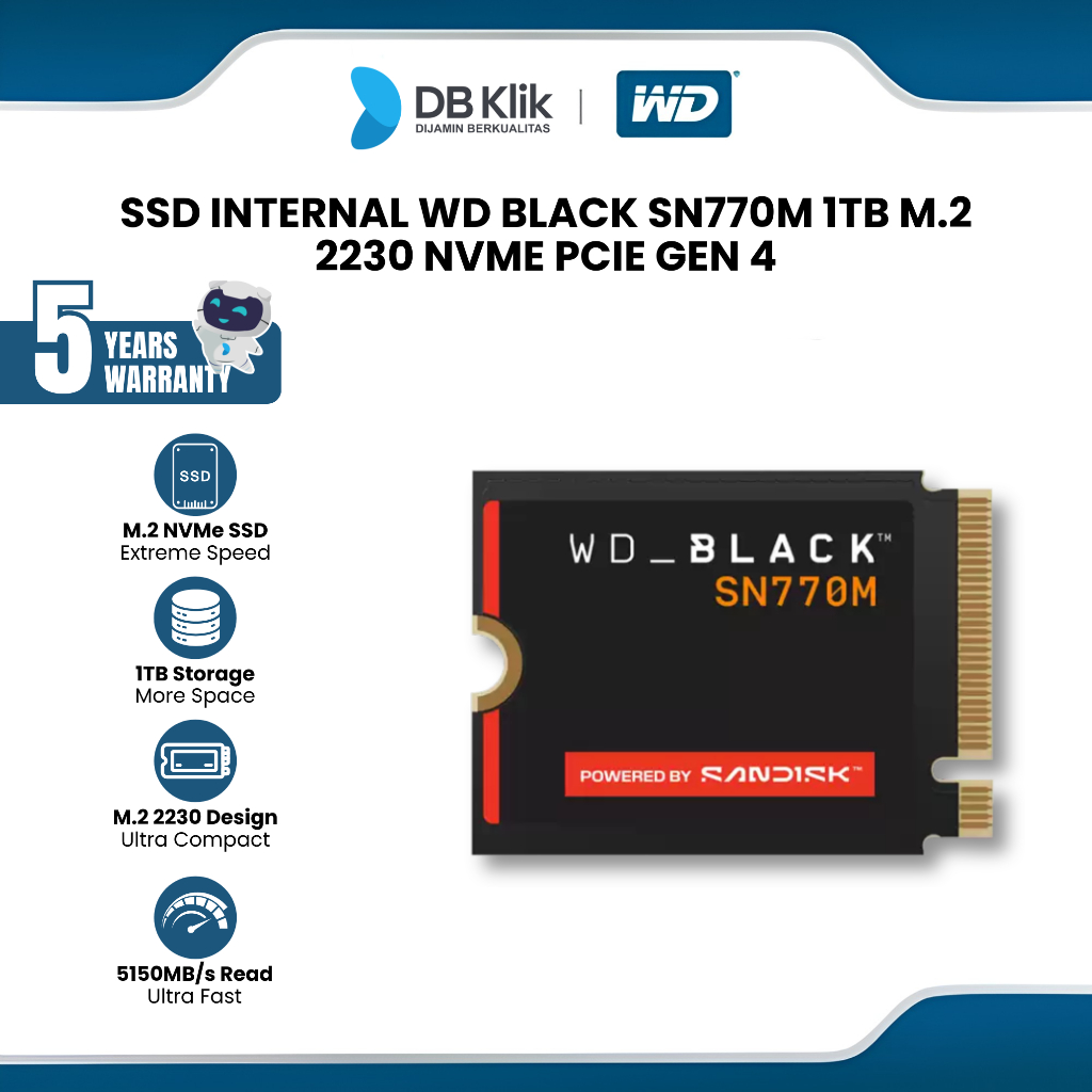 SSD Internal WD Black SN770M 1TB M.2 2230 NVMe PCIe Gen 4