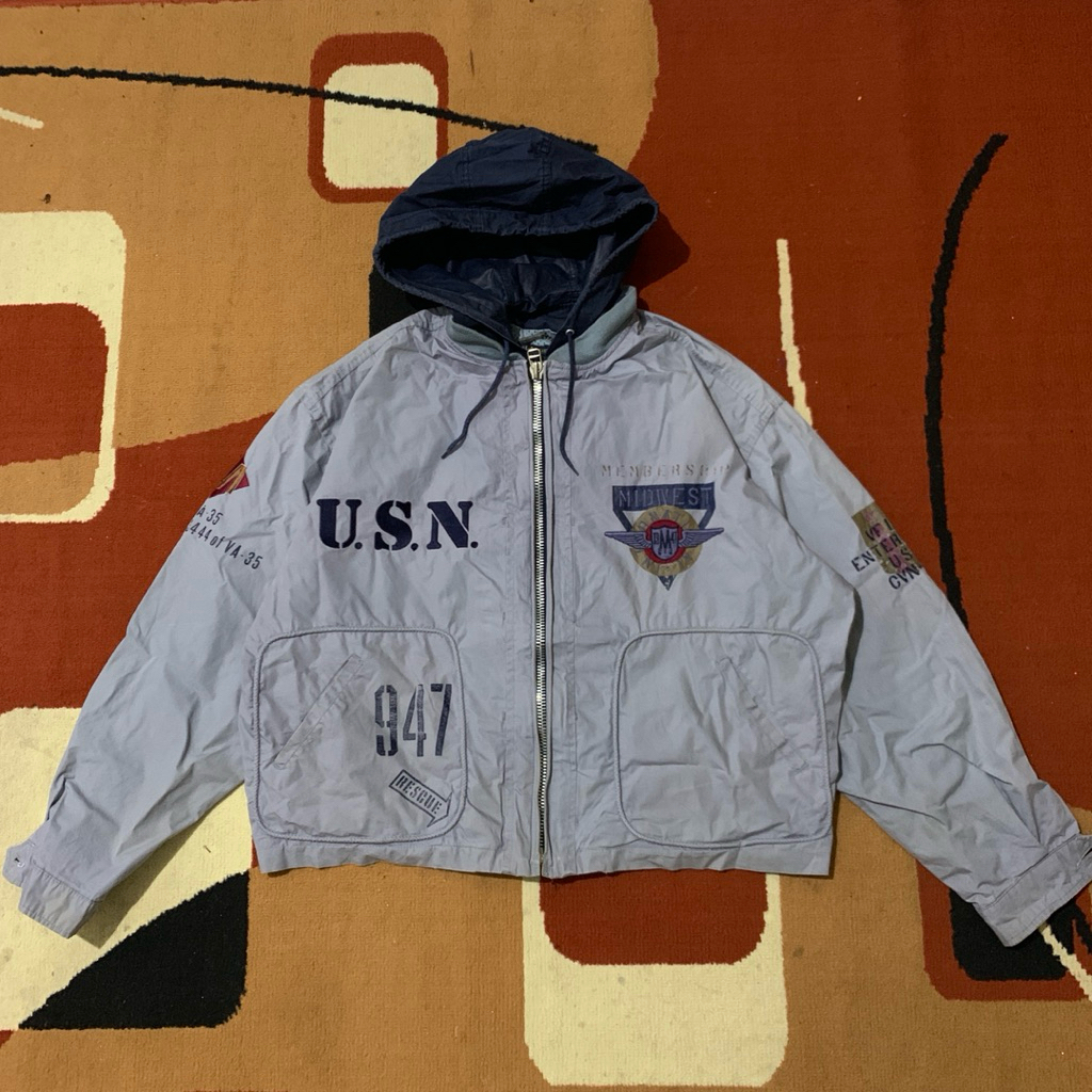 Vintage USN Bomber Flight Jacket by Midwest | Bomber USN