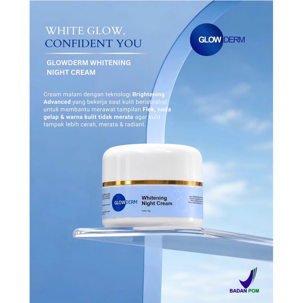 GLOWDERM - Whitening night cream mencerahkan|meregenerasi sel kulit