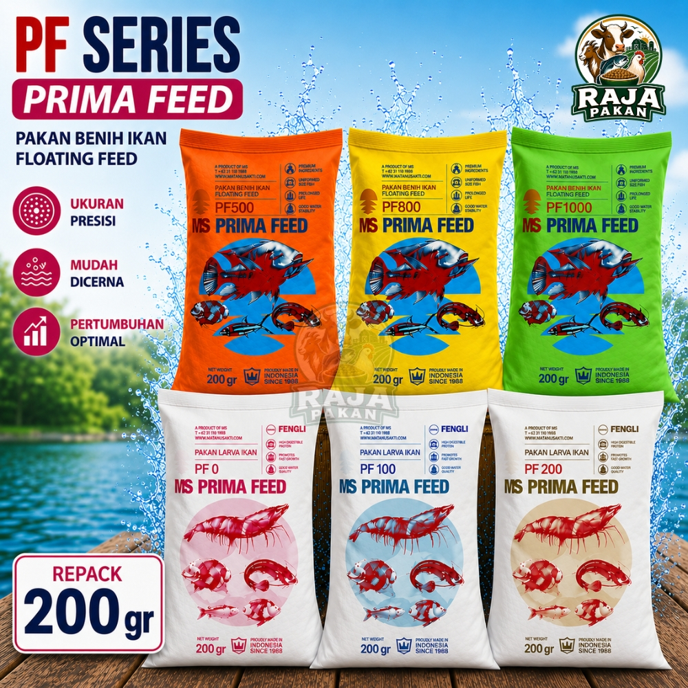 REPACK 200 GR | PF0 PF100 PF200 PF500 PF 800 PF1000 Pakan Benih Larva Ikan Prima Feed PF - 200 GR - 