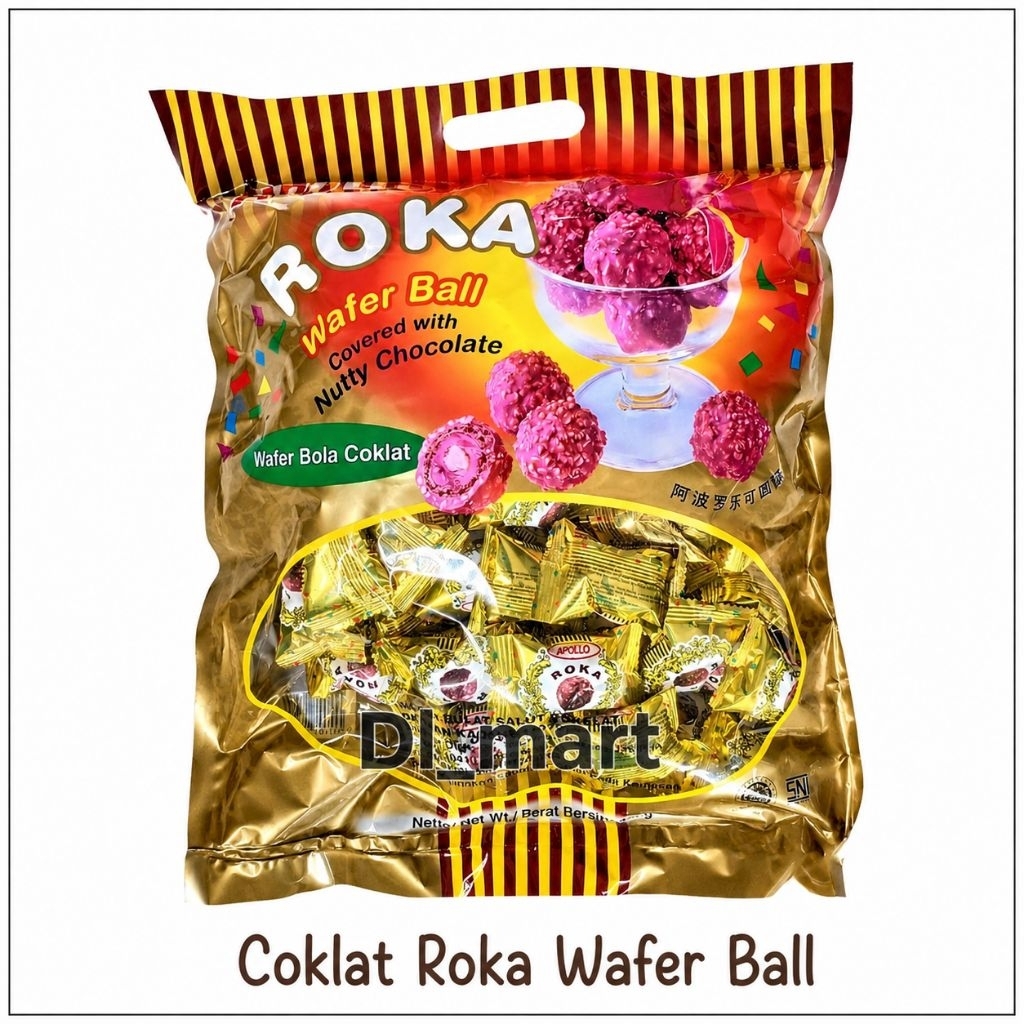 Apollo Roka Wafer Ball 70 / 50 pcs /Apollo Roka Wafer Ball Refill / Biskuit Apollo Roka Bola Coklat 