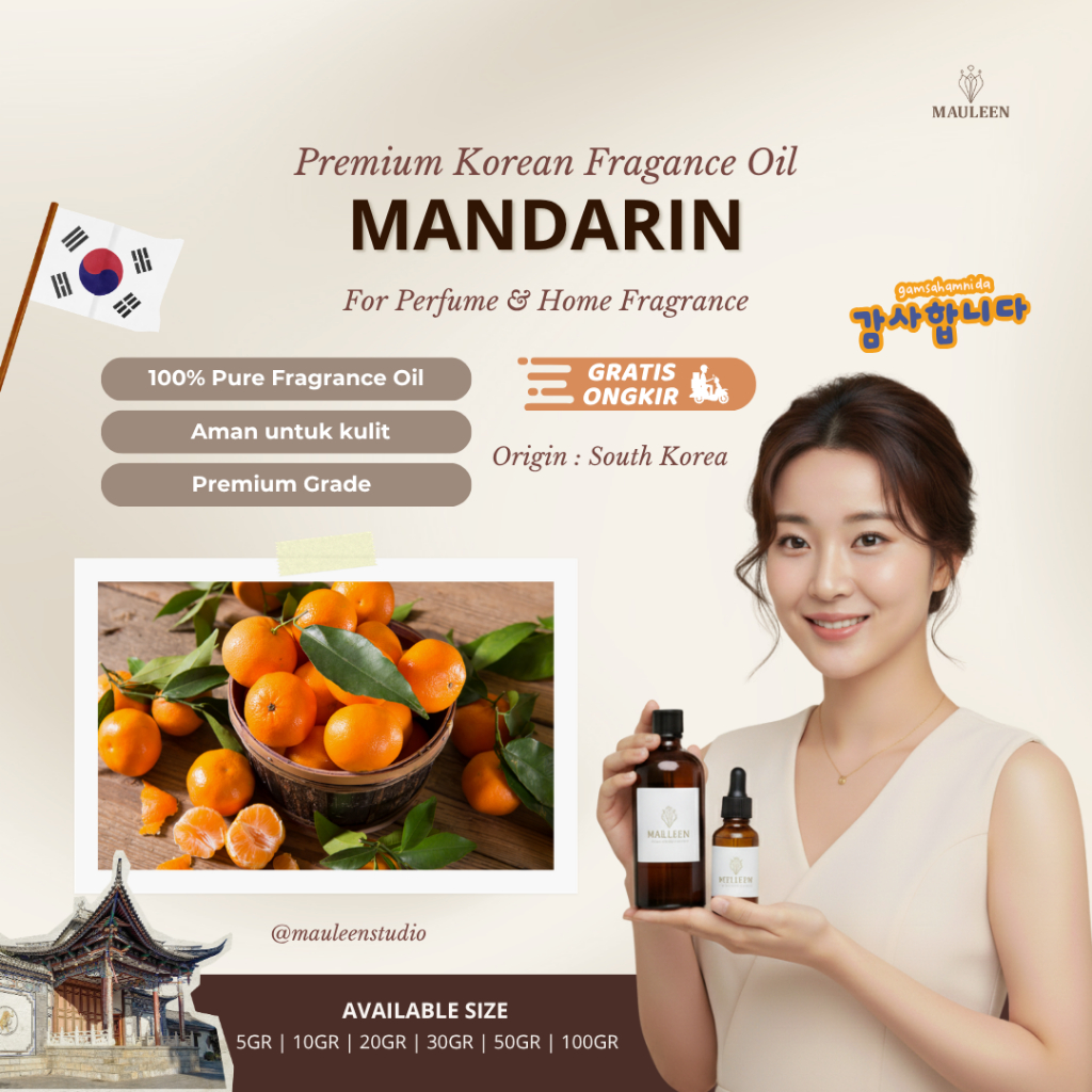 MANDARIN - KOREAN FRAGRANCE OIL - BY MAULEEN STUDIO [HIGH CONCENTRATE]