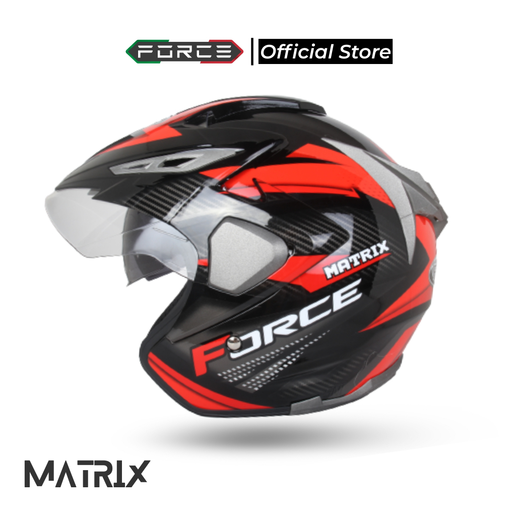 FORCE Matrix Helm Half Face Double Visor (Non Smartlock)