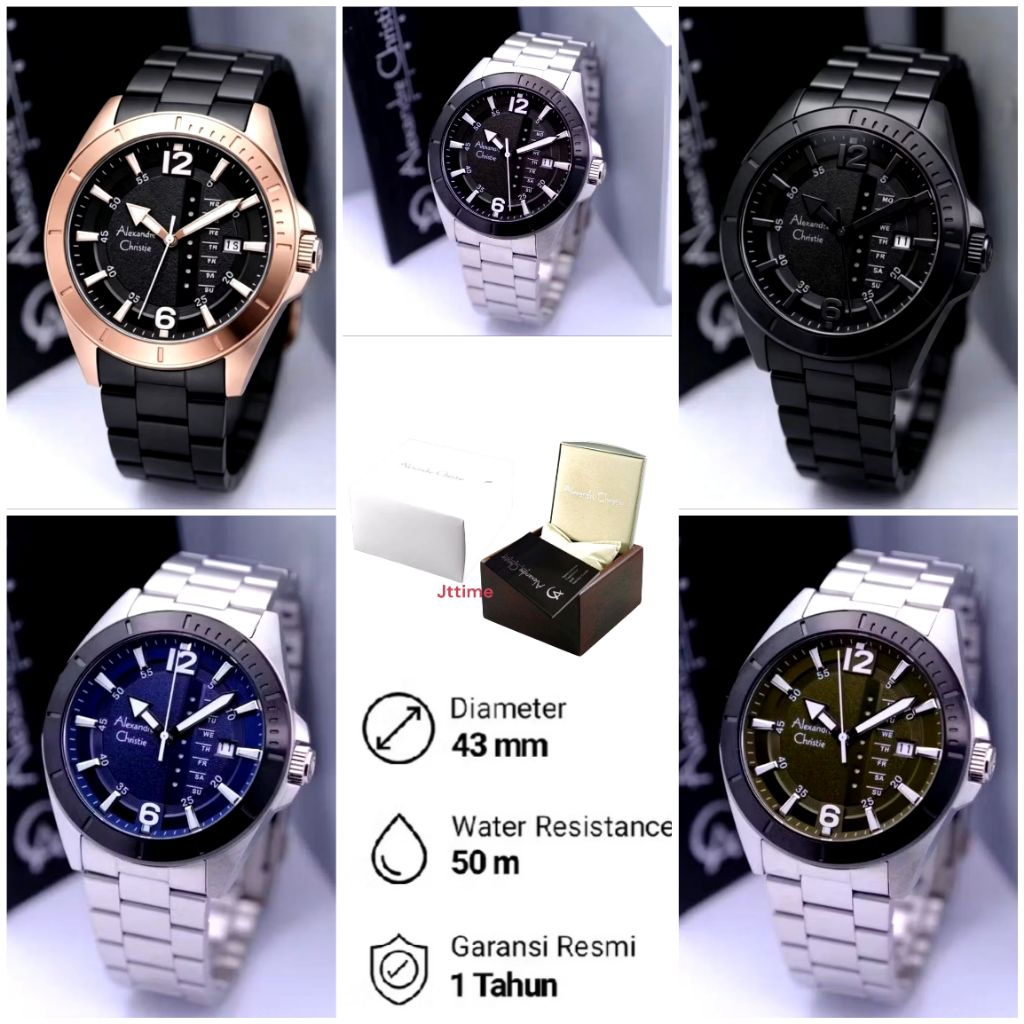 AC6535ME Jam Tangan Pria Alexandre Christie AC 6535 Original