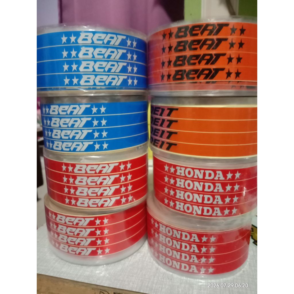 Stiker variasi pinggir/sisian pelek motor beat