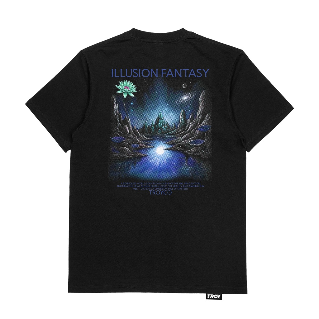 Troy Company T-Shirt Black Illusion - Kaos Pria Lengan Pendek Hitam MTD 3667