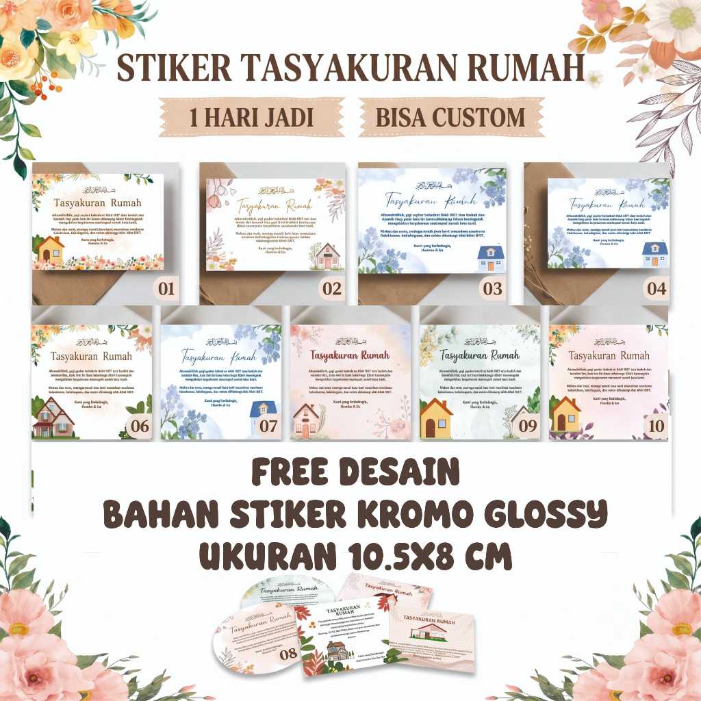 Stiker / Sticker Selametan / Tasyakuran / Syukuran Pindah Rumah / Rumah Baru