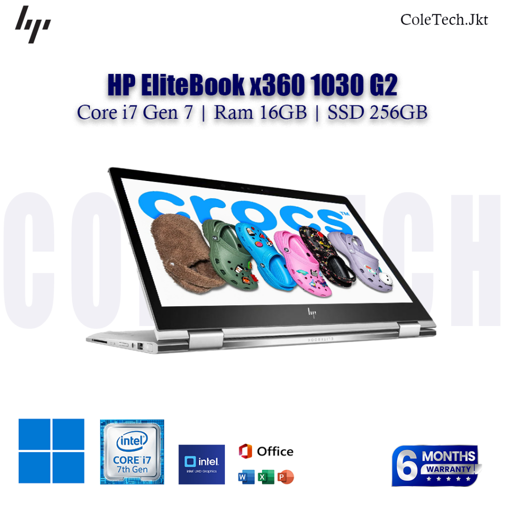 Hp Elitebook x360 1030 G2 Core i7 Gen 7 Ram 16GB SSD 256GB Touchscreen Bergaransi