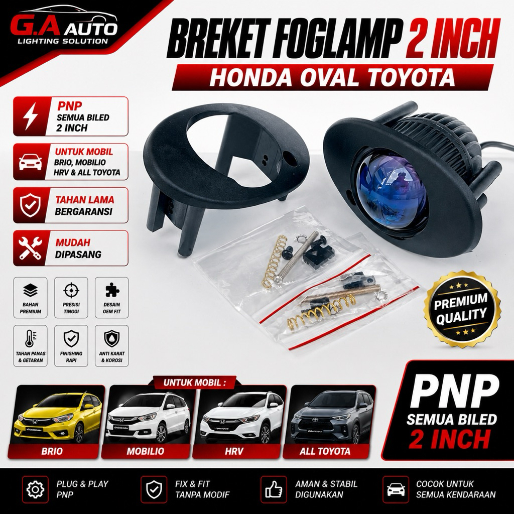Brecket Foglamp 2 INCH VINYX AES 2 Inch Sepasang Toyota Honda Car - HONDA Toyota