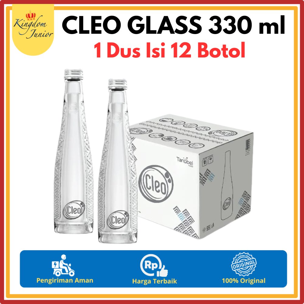 CLEO GLASS 330ml 1 Dus Isi 12 Botol | Cleo Botol Kaca 330ml