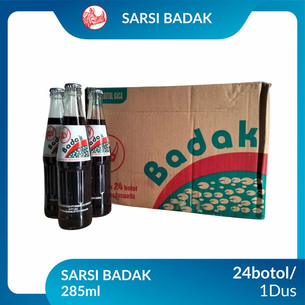 MINUMAN SARSI BADAK 285ml KEMASAN BOTOL KACA DUS/24BOTOL