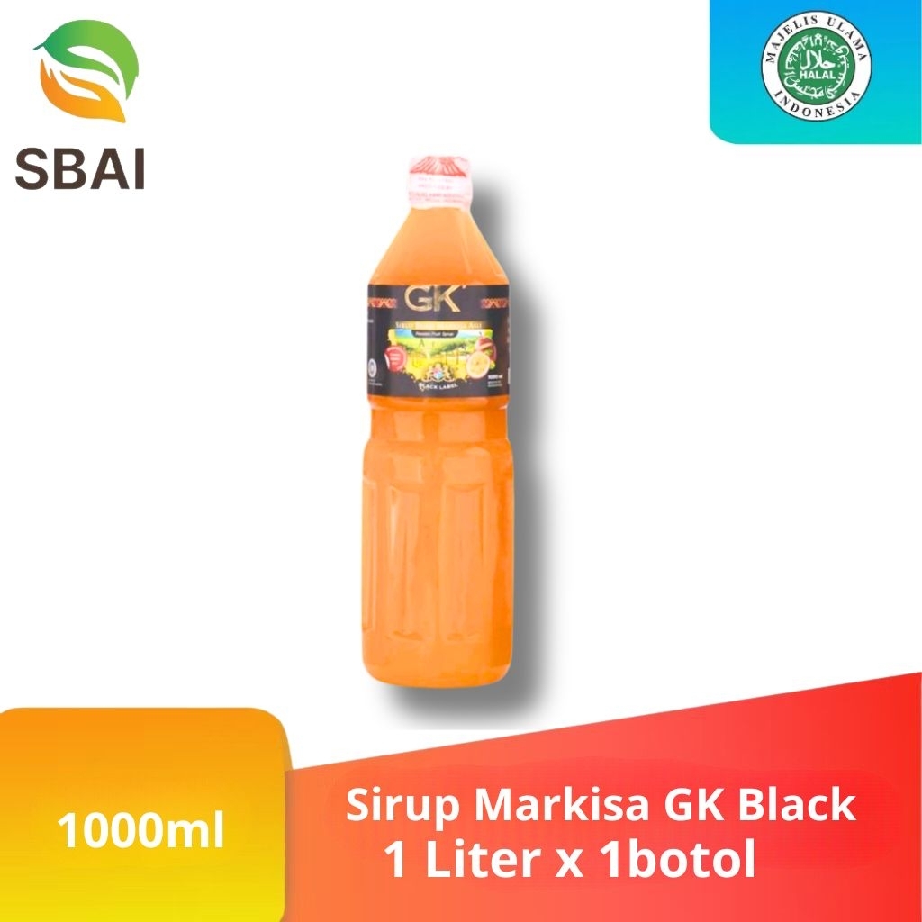 Sirup Markisa Asli Medan GK Black - Sirup Markisa Halal 100% Minuman Buah Segar 1000ml