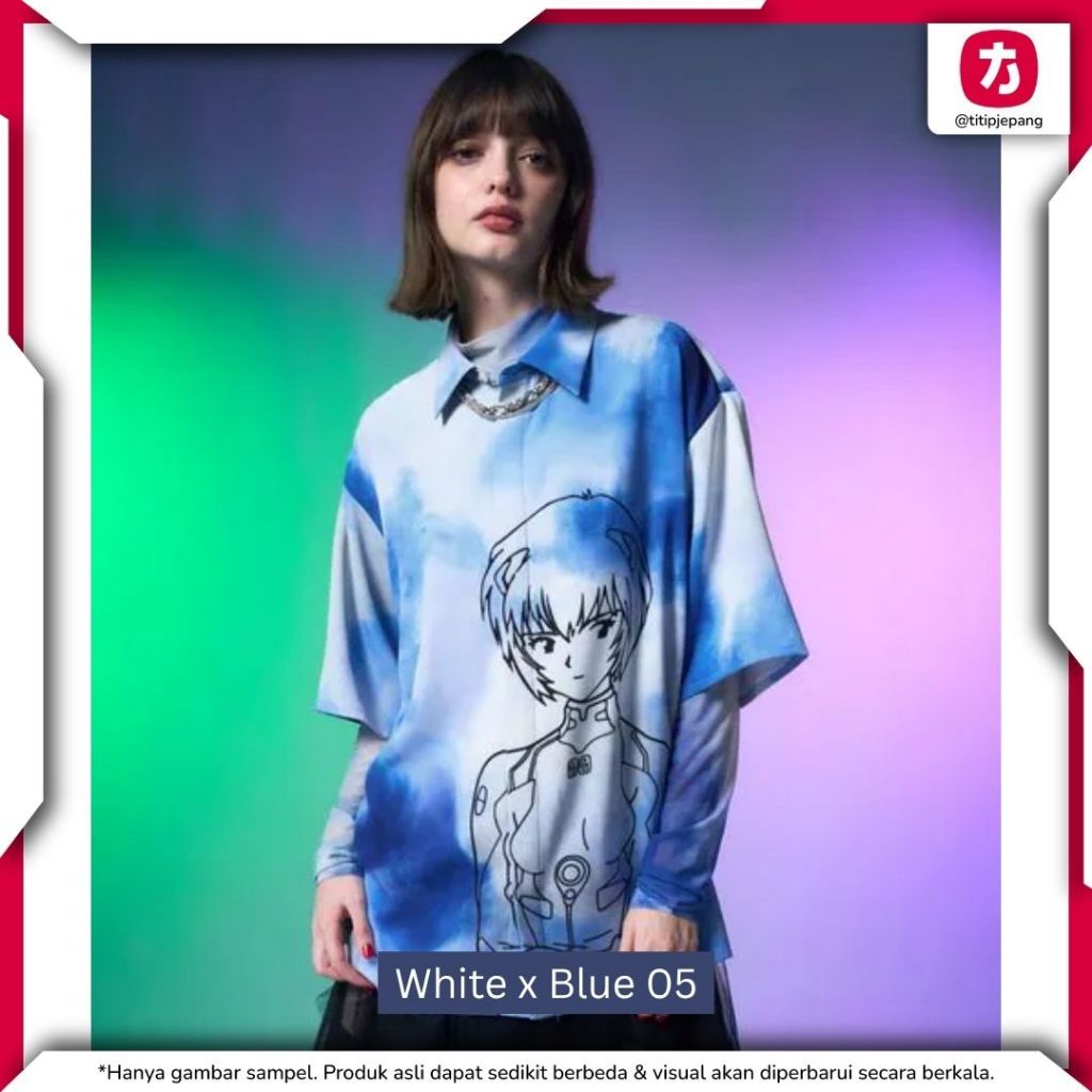 [PO] Kemeja Neon Genesis Evangelion x HARE Blur Pattern Shirt Rei and Asuka POTJ [WAJIB TANYAKAN STO
