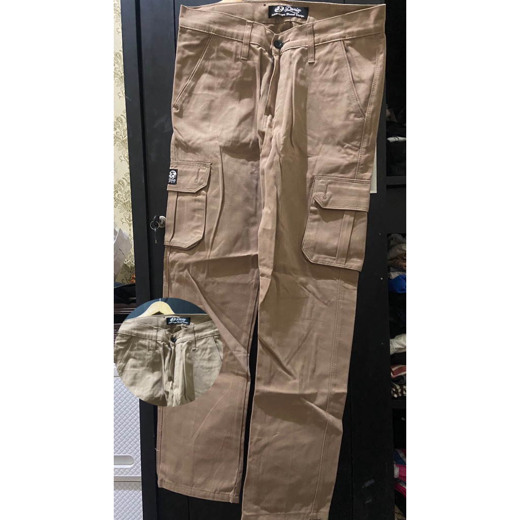 [PL] Celana Cargo Panjang Reguler Pria Mocca