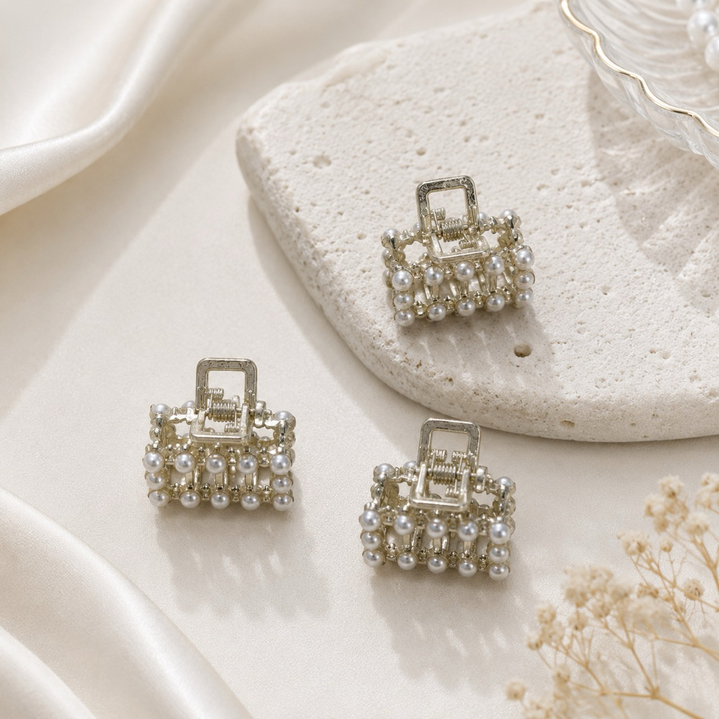 Jepitan Mutiara Kecil - Mini Pearl Claw Clip