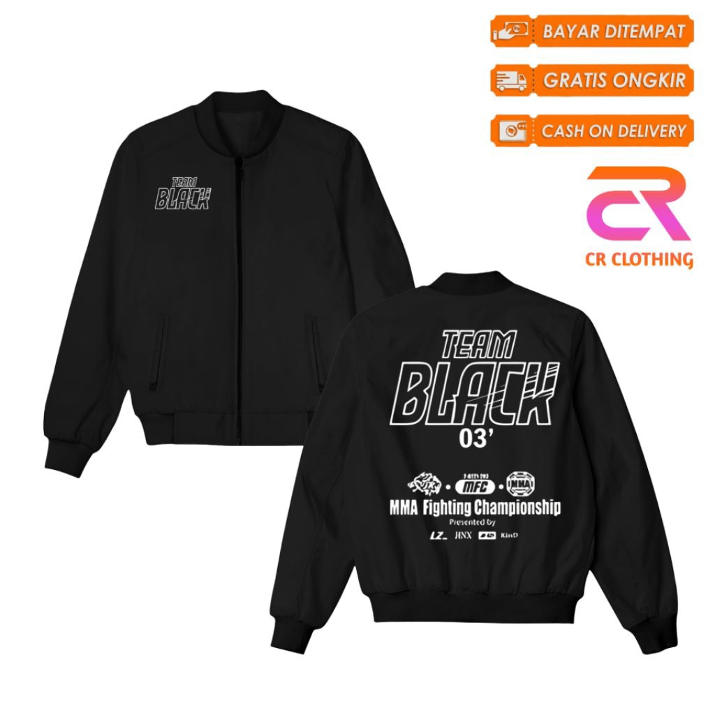 Jaket Bomber Team Black Jinx Gym
