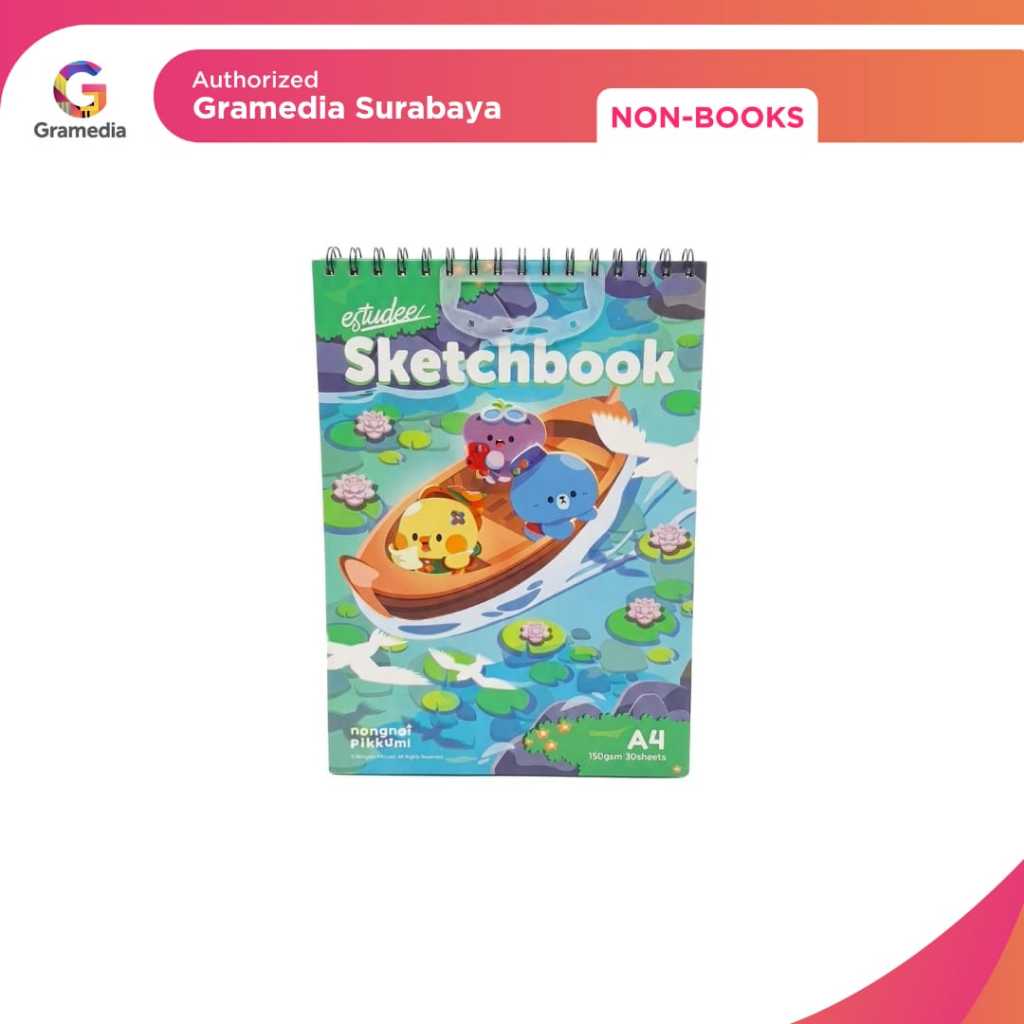 Gramedia Surabaya - ESTUDEE SKETCHBOOK A4 150GSM 30SHT PORTRAIT NONGNOI PIKKUMI