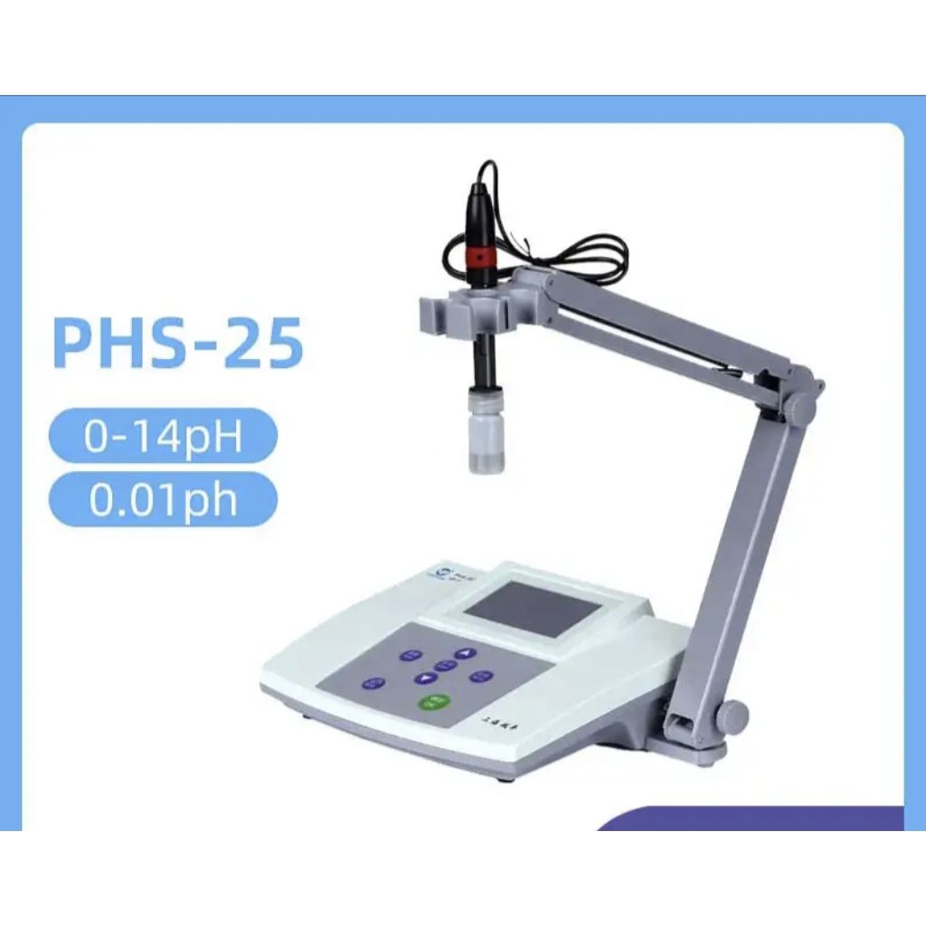 pH Meter Digital Laboratorium PHS-25 Bench Top 0-14pH Akurasi 0.01 pH Alat Ukur Keasaman Air/Cairan